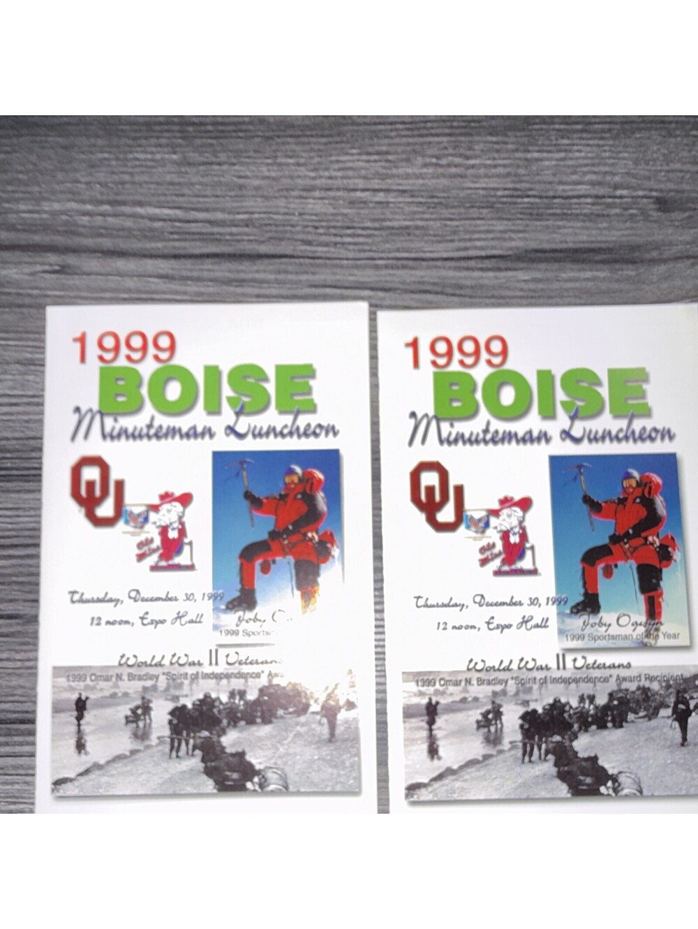 1999 Boise Minuteman Luncheon 2 Programs Independence Bowl Oklahoma Sooners P5